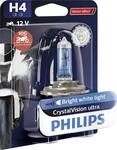 Philips 12342CVUBW Crystalvision Ultra Moto H4 Motorrad-Scheinwerferlampe, 1 St&uuml;ck