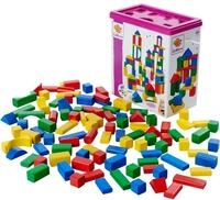 Eichhorn 100010171 100 bunte Holzbausteine in der Aufbewahrungsbox mit Kordel und