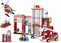 Sluban Klemmbausteine Feuerwache (607 Teile), Spielset, Steckbausteine, mit