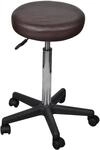vidaXL Rollhocker H&ouml;henverstellbar Braun Drehstuhl Arbeitshocker Hocker B&uuml;ro