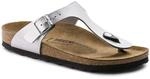 Birkenstock Classic Gizeh Birko-Flor, Damen Zehentrenner, Silber (Silber), 36 EU