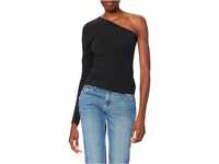 Urban Classics Damen Oberteil Ladies Asymmetric Longsleeve T-Shirt, Schwarz (Black