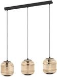 EGLO Pendelleuchte Bordesley, 3 flammige H&auml;ngelampe Vintage, Natur, Boho, Hygge,