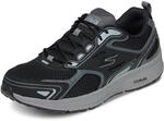 Skechers Herren Go Run Consistent Sneaker, Black Leather Synthetic Gray Trim,...