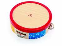 Hape Bunter Tamburin aus Holz | Trommel, Musikinstrument für Kinder ab 12 Monaten