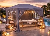 Faltpavillon 2 x 3 m Smoky Grau, 4 Easy-Klett Seitenw&auml;nde (2 Rei&szlig;verschl&uuml;sse, 2