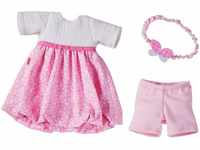 HABA 305555 - Kleiderset Traumkleid, Set aus Kleid, Haarband und Hose, Puppenzubehör
