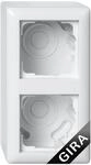 GIRA 106203 Aufputz‑Geh&auml;use 2‑fach mit Abdeckrahmen Standard 55 Reinwei&szlig;