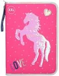 Depesche 10604 Federtasche XXL mit Streichpailletten, Miss Melody LOVE rosa, ca. 28 x