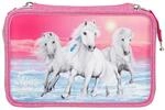 Depesche 10110 Miss Melody - Gef&uuml;llte 3-fach Federtasche mit Pferde-Motiv,