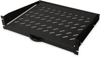 DIGITUS Ausziehbarer Fachboden - 19-Zoll - 2HE - Befestigung Vorne - Traglast 30 kg -
