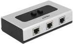 DeLock RJ45 10/100/1000 2-Port manual bidirectional Gigalan Netzwerk Switch 2x