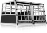 CADOCA&reg; Hundetransportbox Aluminium Hundebox Kofferraum robust verschlie&szlig;bar