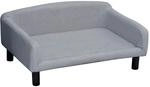 PawHut Hundesofa Hundebett Hundecouch aus Samt mit R&uuml;ckenlehne, Holzbeine,