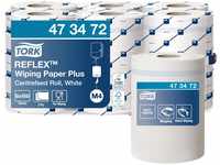 Tork Reflex Starke Mehrzweck-Papierwischtücher Weiß M4, SmartCore, 6 × 450 Blatt,