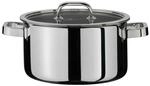 Spring 0615540616 Finesse Fleischtopf mit Deckel, Edelstahl, silber, 13,2 x 25,4 x