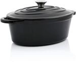 BBQ-Toro Gusseisen Cocotte | 4,3 Liter | schwarz, oval | Emaillierter Gusseisen