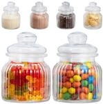 Relaxdays Vorratsgl&auml;ser 6er Set, 700 ml, Deckel, f&uuml;r Lebensmittel in K&uuml;che,