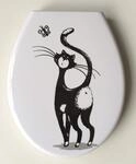 ADOB Klodeckel mit Motiv (Katze) &ndash; WC Sitz Absenkautomatik &ndash; Toilettendeckel