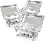 Mahlzeit Chafing Dish Profi Set Montpellier | 3X Edelstahl Warmhaltebeh&auml;lter Essen,