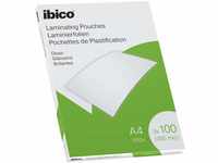 Ibico Laminierfolien A4 100 mic, 100 Stück, glänzende Heißlaminierfolien,