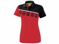 Erima Damen 5-C Poloshirt, rot/schwarz/weiß, 36