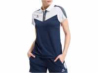 Erima Damen Squad Sport Poloshirt, Weiß/New Navy/Slate Grey, 36