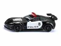 siku 1545, Chevrolet Corvette ZR1 Police, Metall/Kunststoff, Schwarz/Weiß,
