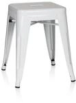 hjh OFFICE 645002 Metall Hocker VANTAGGIO Wei&szlig; Sitzhocker im Industry-Design,