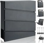 MONZANA&reg; XXL Briefkasten Postkasten mit Zeitungsfach abschlie&szlig;bar 2 Schl&uuml;ssel
