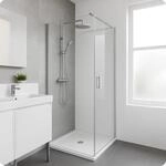 Aloni Duschkabine 80x80x190 mit Schwingt&uuml;r - Dusche mit Eckeinstieg & ESG 6 mm