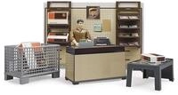 bruder 62250 - Bworld UPS Paketshop mit Tresen, Kasse, Paketwaage, Gitterbox, Pakete,
