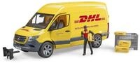 bruder 02671 - MB Sprinter DHL mit Fahrer inkl. Gitterbox mit Versandpaketen -...