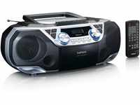 Lenco - Boombox - Bluetooth 5.0 - Toploader CD/MP3-Player - Kassettendeck - FM Radio