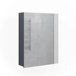 Vicco Badspiegelschrank Fredd, Anthrazit Hochglanz, 60 x 77 cm, wandh&auml;ngend mit Zwei