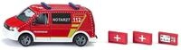 Siku 2116, VW T6 Notarztwagen, Metall/Kunststoff, 1:50, Rot/Wei&szlig;, Wechselbare