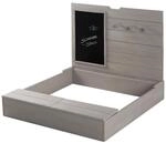roba Sandkasten aus Holz mit Deckel - Sandkiste aufklappbar mit Tafel & 3 Haken -