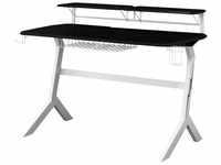 LC-Power Gaming Desk Black/White Carbon Metal Frame White, 92,5 x 130 x 70