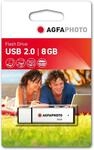 AgfaPhoto USB-Stick 2.0 8 GB - Lesegeschwindigkeit 15 MB/s, Schreibgeschwindigkeit 5