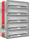 AL Briefkastensysteme 5er Briefkastenanlage Edelstahl, Premium Briefkasten DIN...