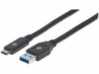 Manhattan 354981 USB 3.1 Typ C Gen1-Kabel Typ C-Stecker auf Typ A-Stecker 5 Gbit/s,