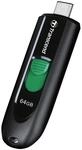 Transcend Jetflash 790C 64GB USB-C Stick, Schwarz |USB 3.2 Gen 1 |Kappenloses Design