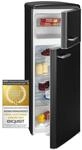 Exquisit Retro K&uuml;hlschrank mit Gefrierfach, 206 L, Schwarz Matt