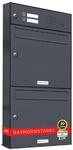 AL Briefkastensysteme 2er Briefkastenanlage mit Klingel Anthrazit Grau RAL 7016,