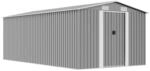 vidaXL Ger&auml;tehaus 257x489x181cm Metall Grau Ger&auml;teschuppen Schuppen Gartenhaus
