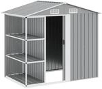 vidaXL Gartenhaus mit Regal 4 L&uuml;ftungsschlitzen Schiebet&uuml;r Ger&auml;teschuppen