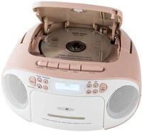Reflexion RCR2260DAB/PK, Tragbares CD/MP3-Cassetten-USB-DAB+-Stereo Radio (2x12...