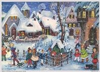 Nostalgischer Adventskalender aus Papier mit Glimmer f&uuml;r Kinder und Erwachsene "Es
