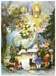 Nostalgischer Adventskalender/Weihnachtskalender mit Bildern und Glimmer "Seht...