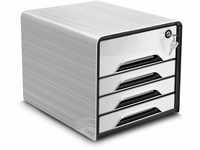 CEP Schubladenbox Secure mit 4 Schubladen und Zylinderschloss 7-311 S, Weiss